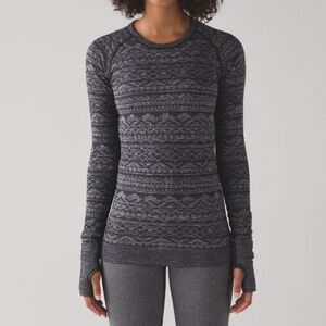 EUC lululemon Rest Less Pullover Heathered Black 4 Run Hike Yoga Lounge